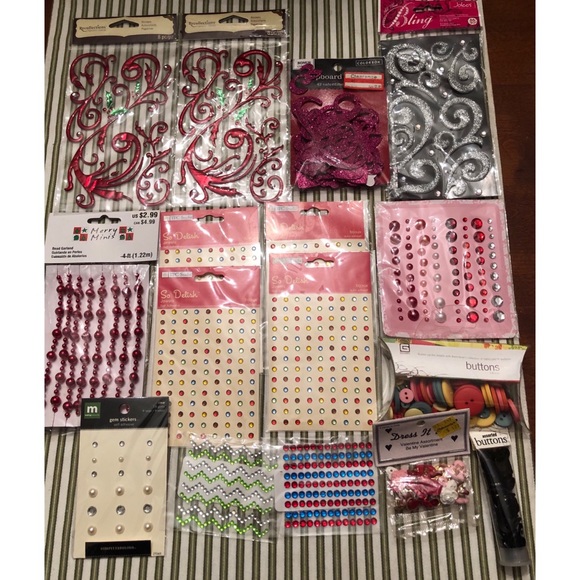 varies Other - Scrapbook Bling & Buttons Rhinestones Gem Stickers